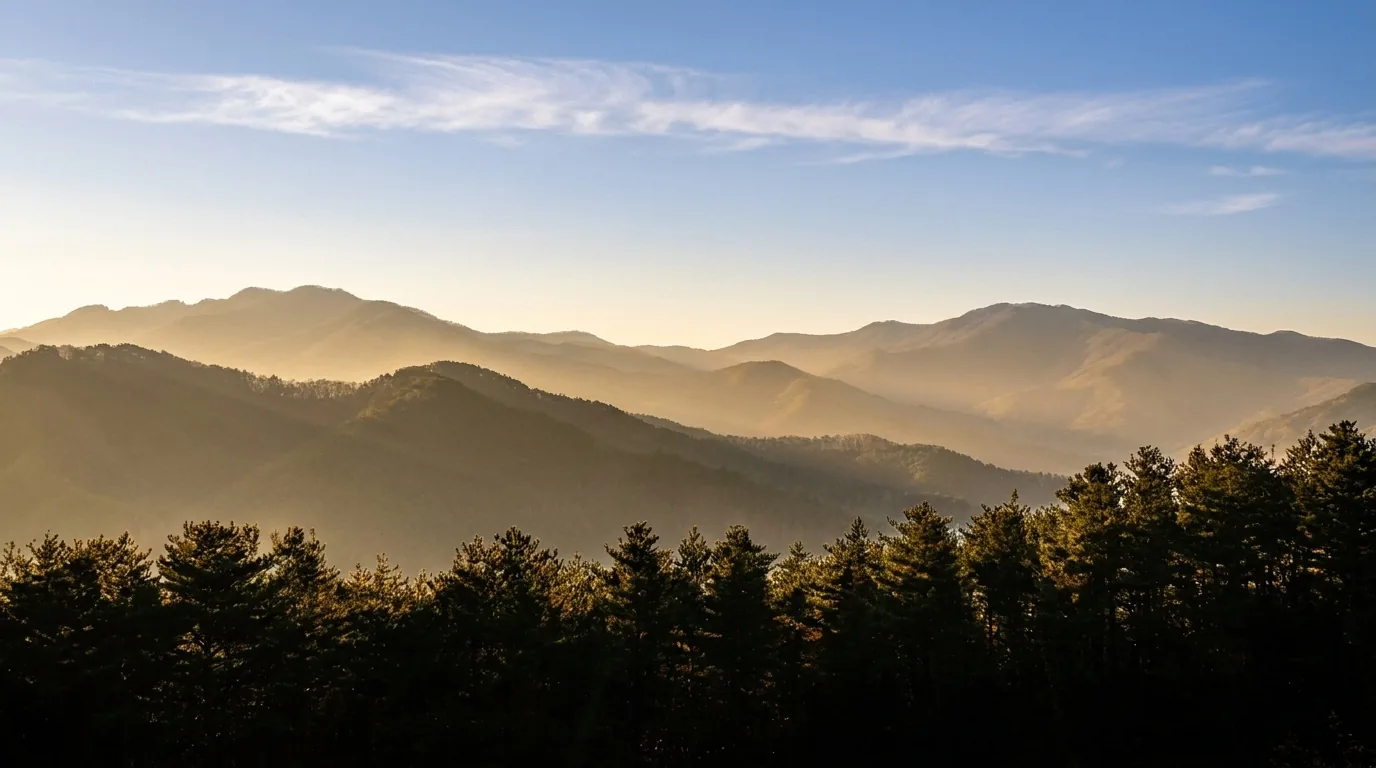 Korean mountain landscape at noon